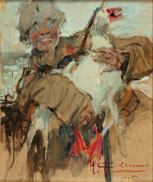 Казак с гусем (1915), Николай Иванович Фешин