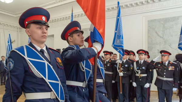 Ученики Горожанского казачьего кадетского корпуса 