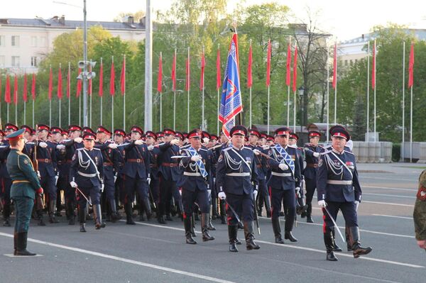 Участники парадного расчета Волжского войскового казачьего общества