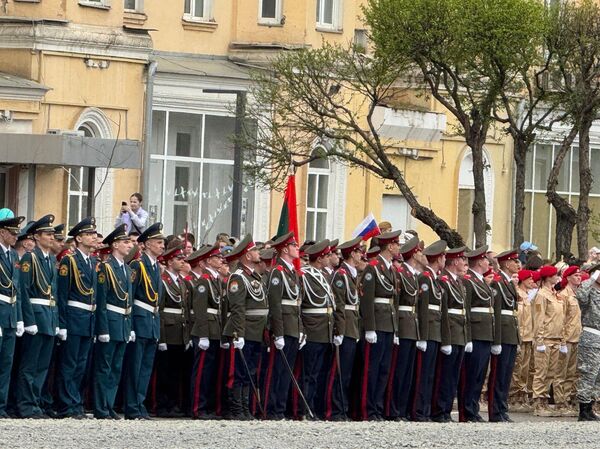 Участники парадного расчета Енисейского войскового казачьего общества 