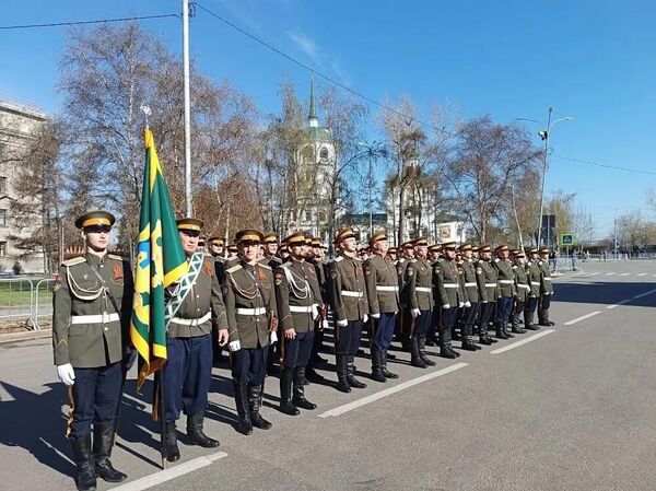Участники парадного расчета Иркутского войскового казачьего общества