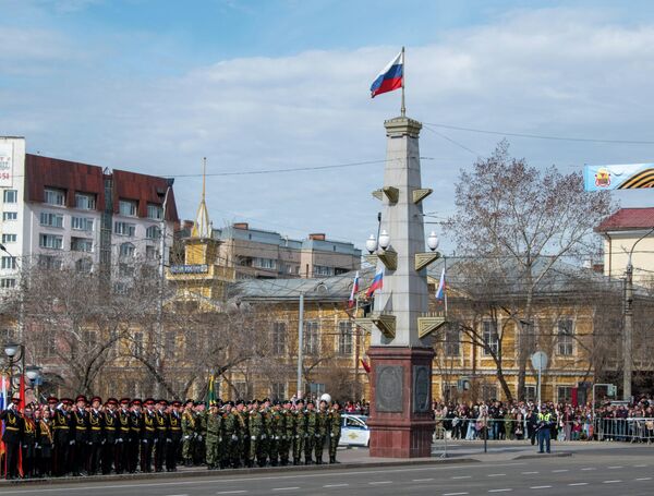 Участники парадного расчета Забайкальского войскового казачьего общества