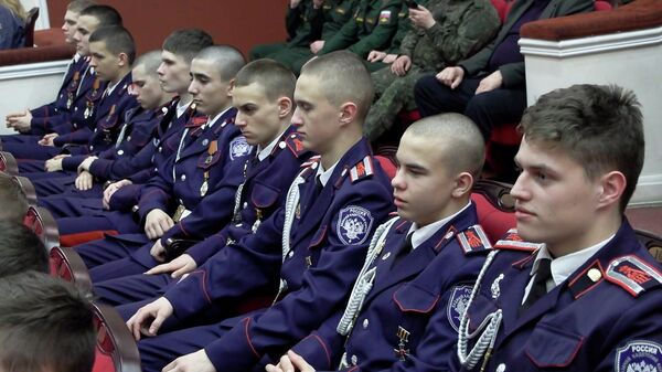 Воспитанники Донского императора Александра III казачьего кадетского корпуса