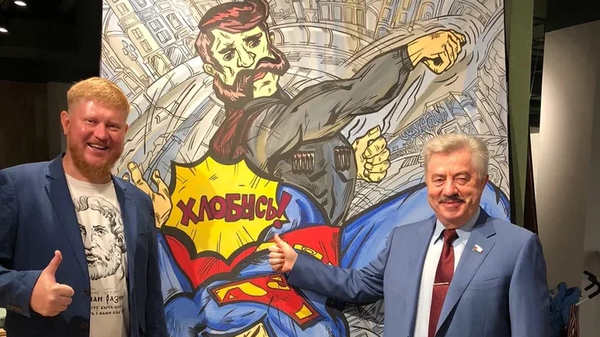Художник Максим Ильинов и депутат Госдумы Виктор Водолацкий Художник Максим Ильинов и депутат Госдумы Виктор Водолацкий