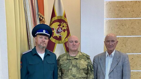 Рабочая встреча атамана ОВКО Игоря Цыганова и командующего Уральским округом войск национальной гвардии Владимира Макеева 