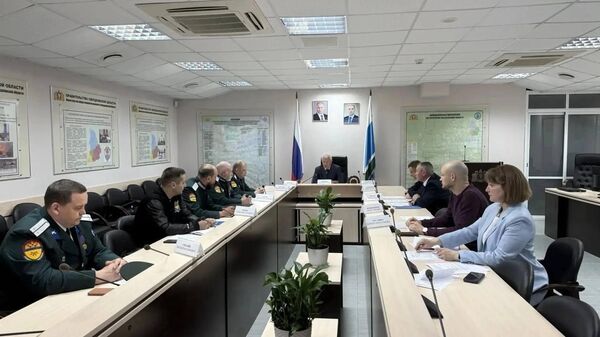Участники рабочей встречи по вопросу участия казаков в охране общественного порядка на территории Свердловской области