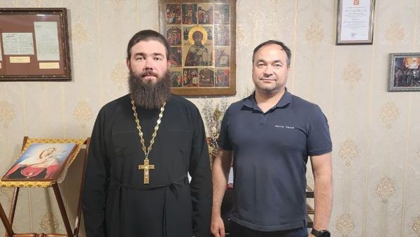 Рабочая встреча ответственного секретаря Синодального комитета по взаимодействию с казачеством, настоятеля храма иерея Тимофея Чайкина с атаманом ВКО Центральное казачье войско Андреем Фадюхиным