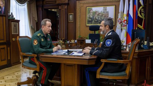 Рабочая встреча главы Росгвардии Виктора Золотова и атамана ВсКО Виталия Кузнецова 