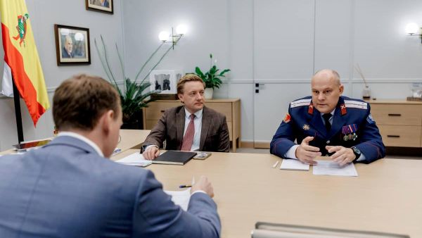 Рабочая встреча губернатора Рязанской области с атаманом Рязанского юртового казачьего общества