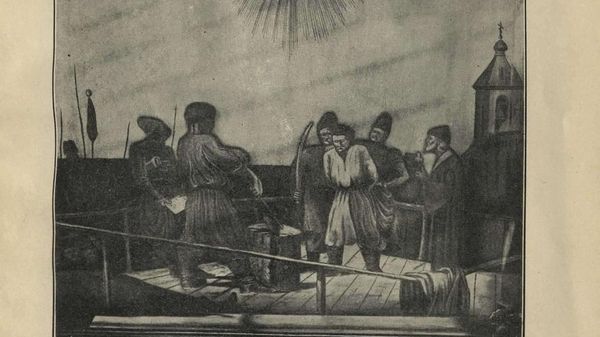Казнь Искры и Кочубея. Иллюстрация из книги архимандрита Адриана Памяти Кочубея и Искры, героев объединения Руси православной Киевской и Московской. Киев. 1911 год Казнь Искры и Кочубея. Иллюстрация из книги архимандрита Адриана Памяти Кочубея и Искры, героев объединения Руси православной Киевской и Московской. Киев. 1911 год