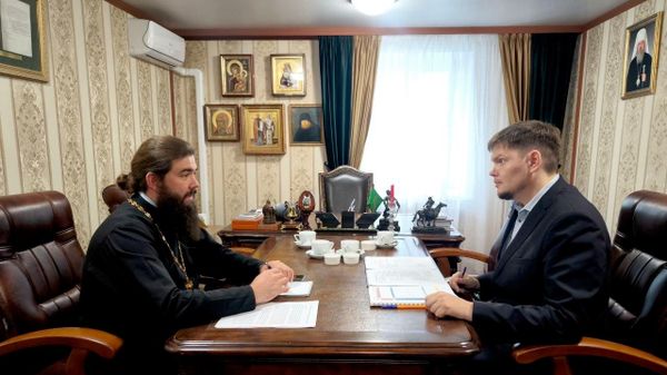 Рабочая встреча ответственного секретаря Синодального комитета по взаимодействию с казачеством иерея Тимофея Чайкина с заместителем атамана Всероссийского казачьего общества по молодежной политике и спорту Игорем Кочубеевым